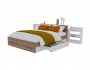 Кровать Доминика с блоком и ящиками 140 (Дуб Золотой/Белый) с фото