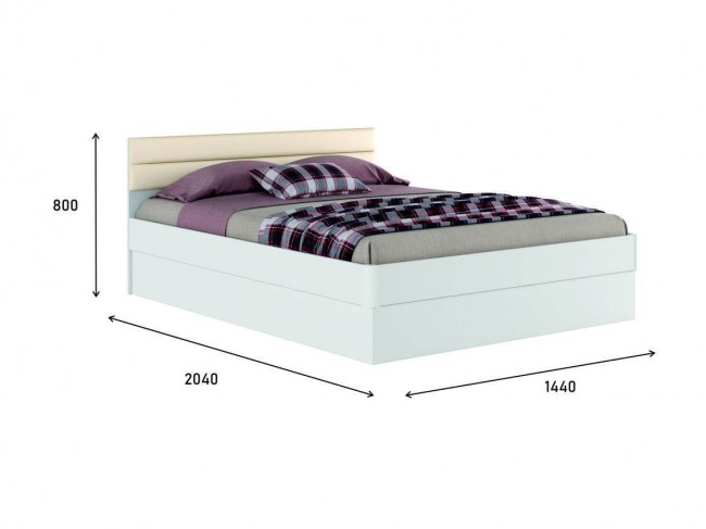 Белая кровать Николь МБ 1400 с подъемным механизмом и мягким изг фото