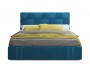 Мягкая кровать Tiffany 1600 синяя с ортопедическим основанием недорого