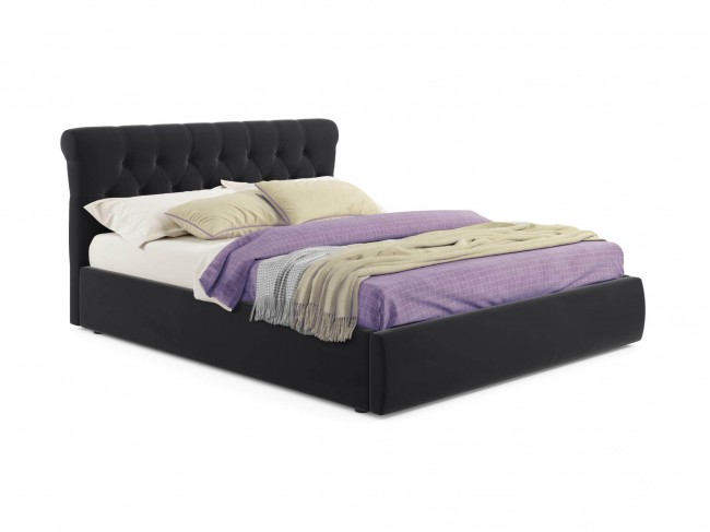 Мягкая кровать Ameli 1400 темная с подъемным механизмом фото