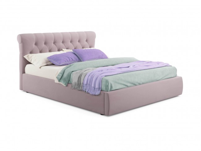 Мягкая кровать Ameli 1400 лиловая с подъемным механизмом фото
