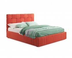 Двуспальная кровать Мягкая Tiffany 1600 оранж с подъемным механизмом матра
