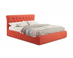 Кровать из массива Мягкая Ameli 1600 оранж с ортопедическим основанием