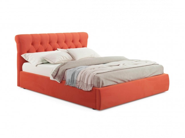 Мягкая кровать Ameli 1600 оранж с ортопедическим основанием фото