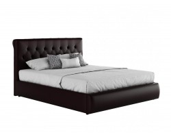 Двуспальная кровать Мягкая интерьерная "Амели&; 1600 венге с матрас
