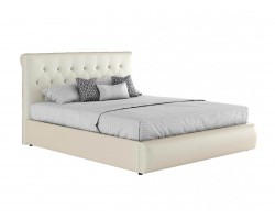 Кровать Мягкая интерьерная "Амели&; 1600 белая с матрас