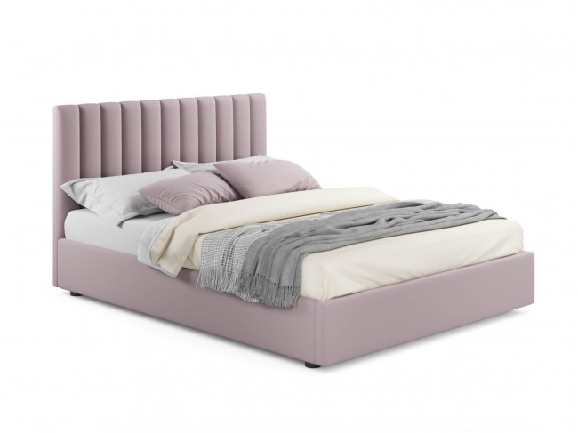 Мягкая кровать Olivia 1600 лиловая с подъемным механизмом фото