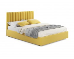 Кровать Мягкая Olivia 1600 желтая с подъемным механизмом