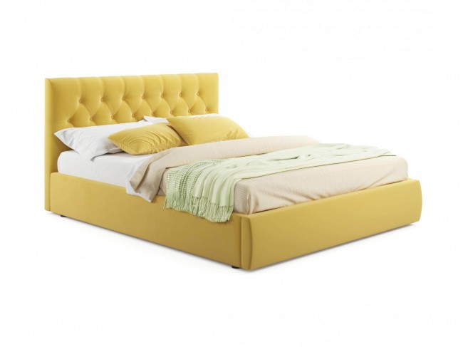 Мягкая кровать Verona 1800 желтая с ортопедическим основанием фото