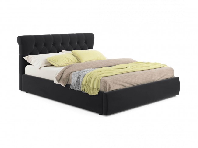 Мягкая кровать Ameli 1400 темная с подъемным механизмом с матрас фото