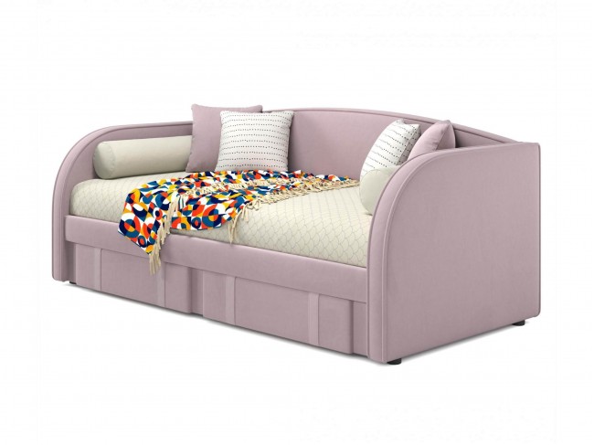 Мягкая кровать Elda 900 лиловая с ортопедическим основанием фото