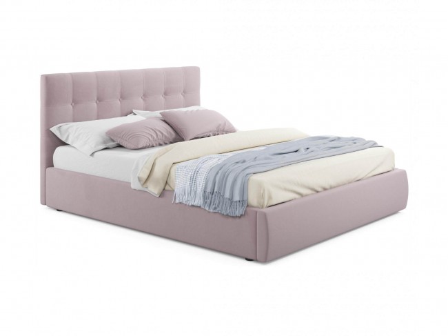 Мягкая кровать Selesta 1600 лиловая с подъемным механизмом фото