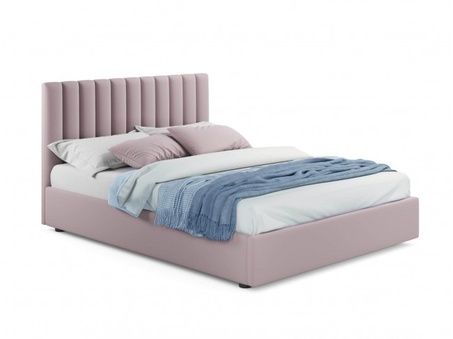 Мягкая кровать Olivia 1400 лиловая с подъемным механизмом фото