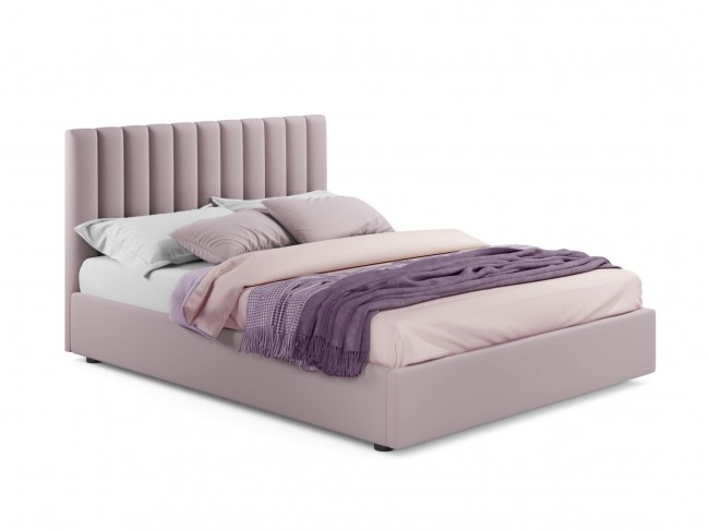 Мягкая кровать Olivia 1800 лиловая с подъемным механизмом фото