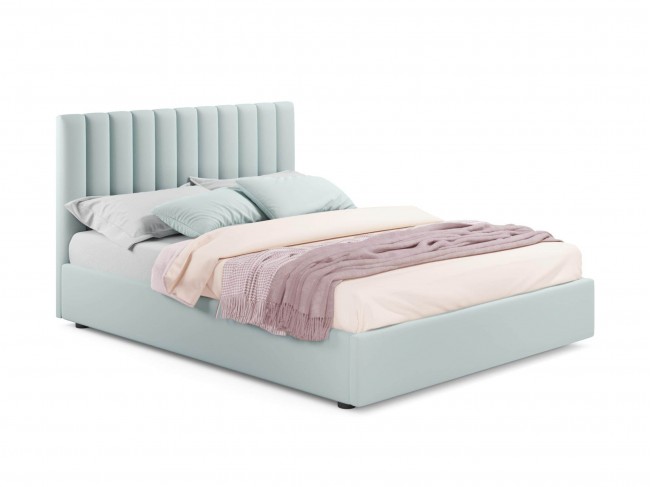 Мягкая кровать Olivia 1800 мята пастель с подъемным механизмом фото