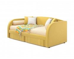 Кровать Мягкая Elda 900 желтая с ортопедическим основанием и мат