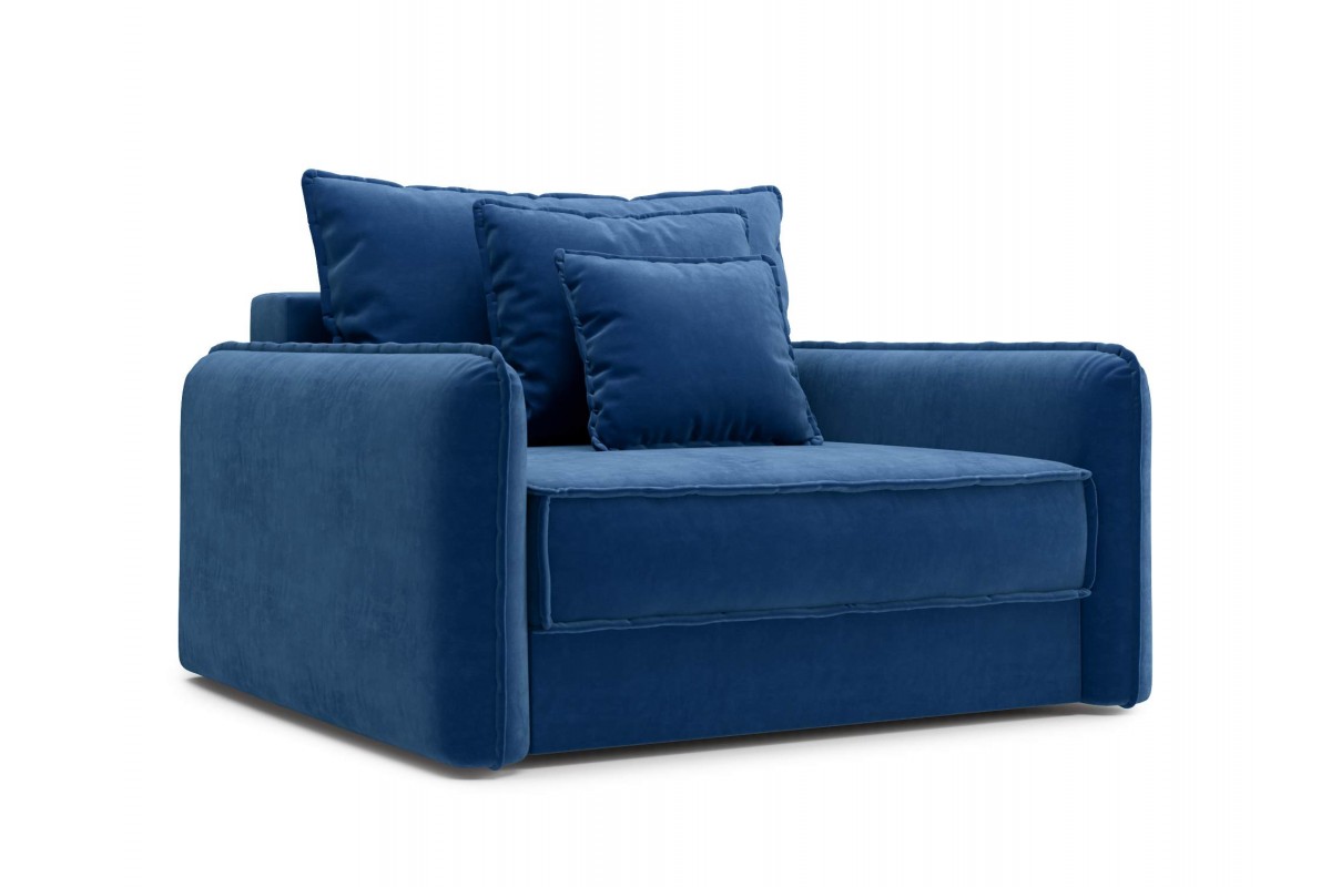 Кресло кровать велюр синий