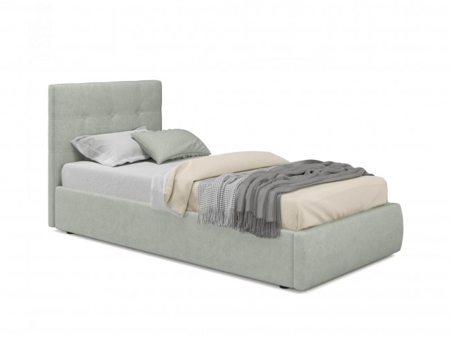 Мягкая кровать Selesta 900 кожа серый с подъемным механизмом фото