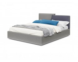 Двуспальная кровать Мягкая Vega 1600 серый комбо подъемным механизмом