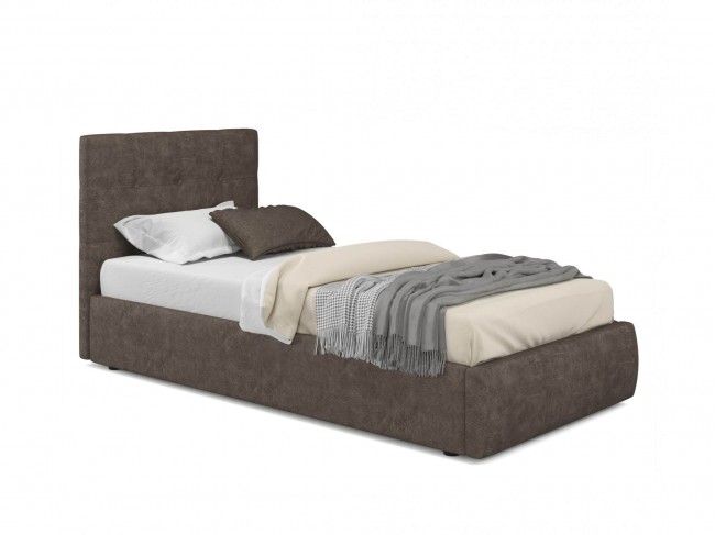 Мягкая кровать Selesta 900 кожа брауни с подъемным механизмом фото