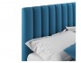 Мягкая кровать с тумбами Olivia 1600 синяя с подъемным механизмо фото