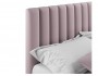 Мягкая кровать с тумбами Olivia 1600 лиловая с подъемным механиз распродажа
