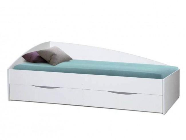Кровать Фея - 3 одинарная асимметричная (800х1900) белый фото