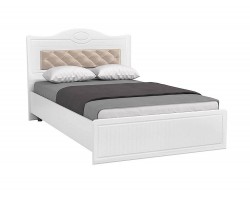 Кровать 1200 с мягким элементом Монако МН-7 + белое дерево