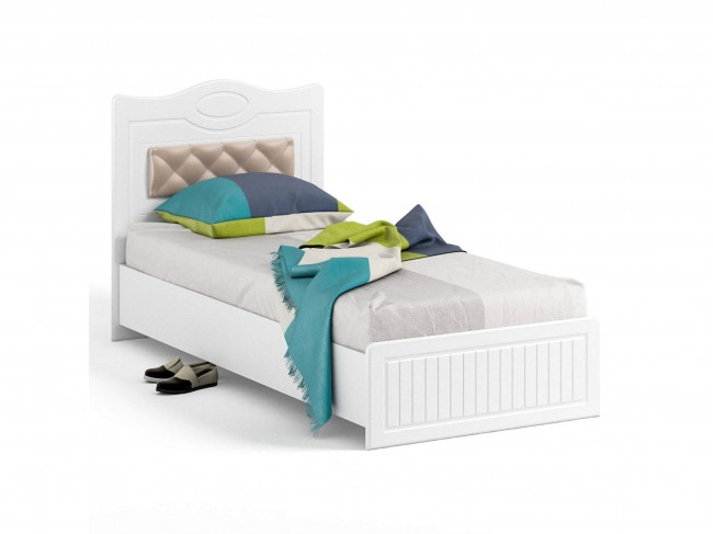 Кровать 900 с настилом и мягким элементом Монако МН-10 + МН-10А  фото