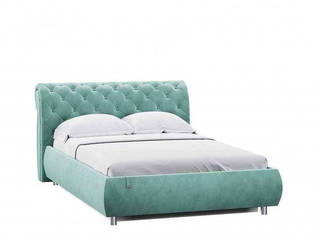 Кровать Эмили 1400 модель 309 с пуговицами Ультра минт фото