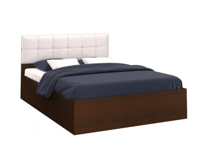 Кровать с подъемным механизмом Селена 160х200, венге/экокожа бел фото