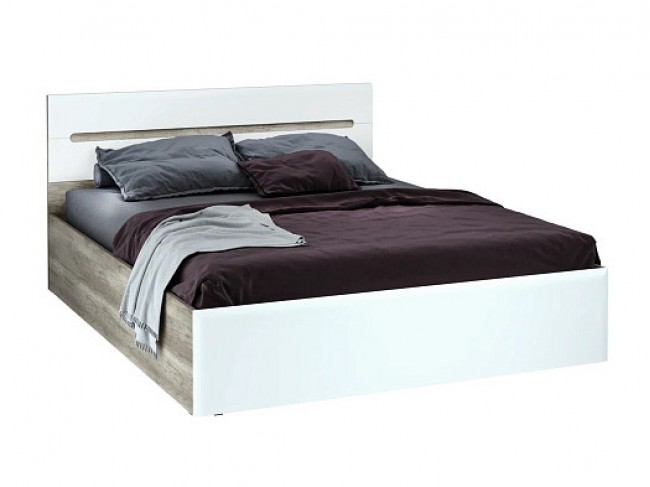 Кровать с настилом ЛДСП Наоми КР-11 160х200, белый глянец фото