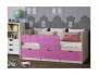Детская кровать Юниор-9, 80х160 (Розовый металлик, Ясень шимо св распродажа