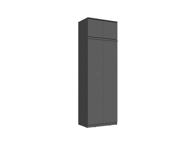 Челси Шкаф 2-х створчатый платяной + антресоль к шкафу 800 (Граф фото