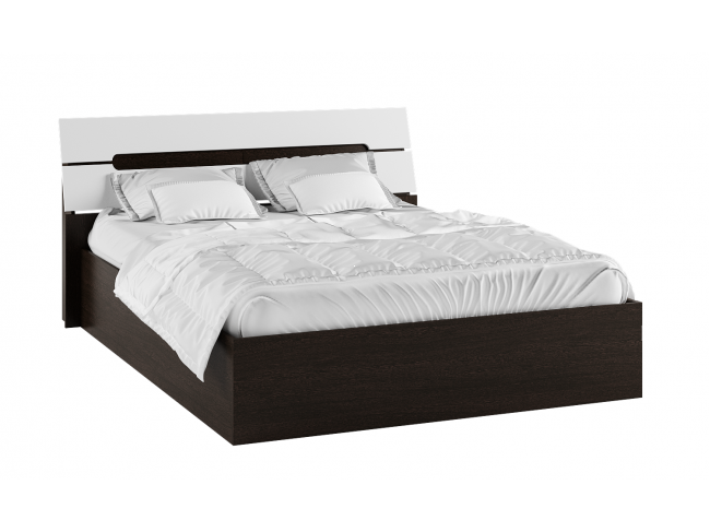 Кровать с настилом ДСП Гавана 160х200, белый глянец фото