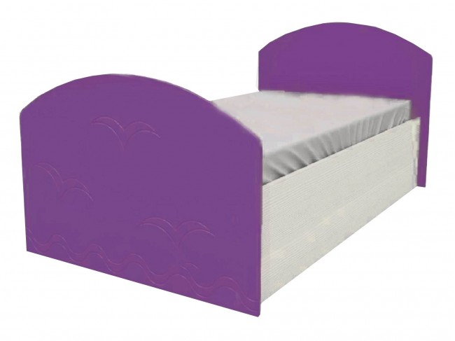Юниор-2 Детская кровать 80, металлик (Фиолетовый металлик, Дуб б фото