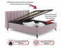Мягкая кровать Betsi 1600 лиловый с подъемным механизмом недорого