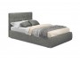 Мягкая кровать Selesta 1200 кожа серый с подъемным механизмом с  фото
