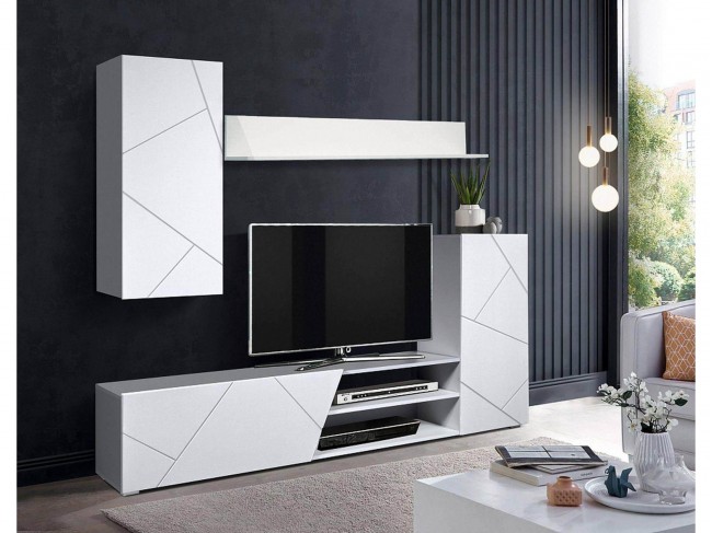 Стенка Прага-6 Белый/Белый софт фото