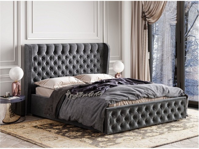 Кровать с подъемным механизмом Франческа 160х200, серый фото