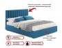 Мягкая кровать Olivia 1400 синяя с подъемным механизмом распродажа