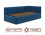 Мягкая кровать Milena 900 синяя с подъемным механизмом и матрасо фото