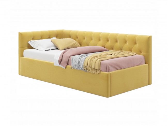 Мягкая кровать-тахта Afelia 900 желтая с ортопедическим основани фото