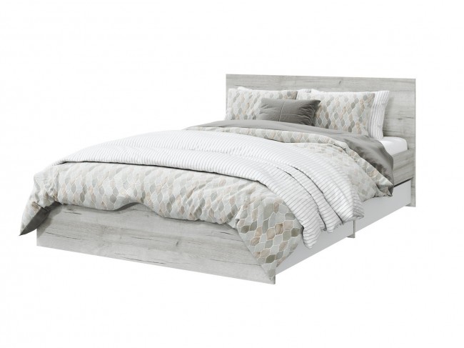 Кровать с латами и ящиками Лори 140х200, дуб серый фото