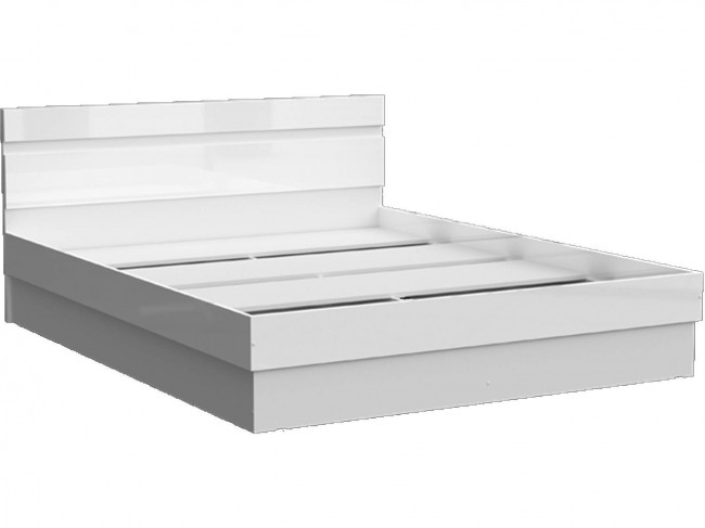Челси Кровать 1,4м (Белый глянец холодный, белый) (Белый глянец, фото