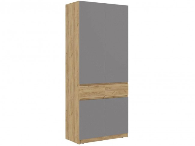 Роджинамиф Шкаф двухстворчатый (Графит, Крафт золотой) фото