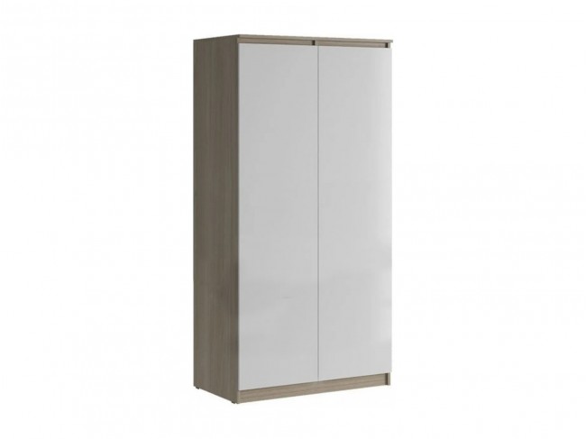 Челси Шкаф 2-х створчатый платяной (Белый глянец, Дуб Сонома) фото