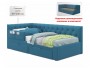 Односпальная кровать-тахта Afelia с ящиками и бортиком 900 синяя купить
