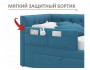 Односпальная кровать-тахта Afelia с ящиками и бортиком 900 синяя распродажа