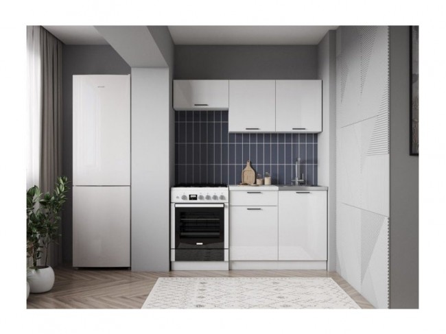 Кухонный гарнитур ЛДСП Дуся 1600 (Белый бриллиант, Белый) фото